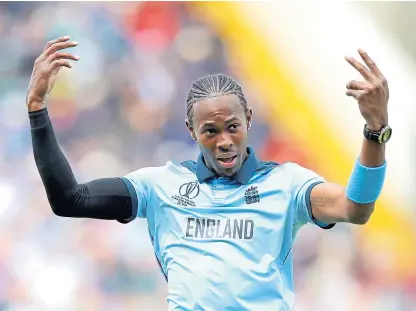  ?? Picture: PA. ?? Jofra Archer bowled more overs than any of his team-mates in 2019.