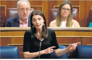  ?? JUAN CARLOS HIDALGO / EFE ?? La ministra de Justicia, Pilar Llop, durante la sesión de control al Gobierno.