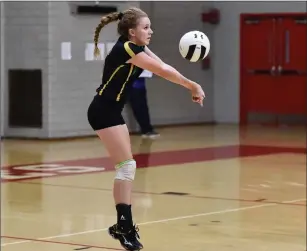  ?? Photo by Jerry Silberman / risportsph­oto.com ?? The North Smithfield volleyball team battled undefeated East Greenwich in Wednesday’s Division II semifinals, but the No. 1 Avengers came from behind to earn a four-game victory.