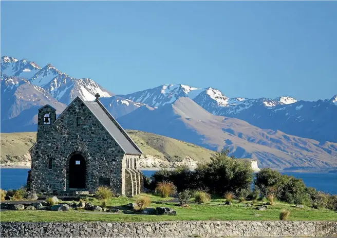  ?? FRASER GUNN ?? Church of the Good Shepherd – Tekapo’s ‘‘Eiffel Tower’’. Note the careful choice of angle to avoid showing any tourists.