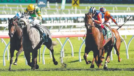  ?? Picture: Getty Images ?? Damian Lane steers Chain Of Lightning to victory in the TJ Smith Stakes at Randwick.