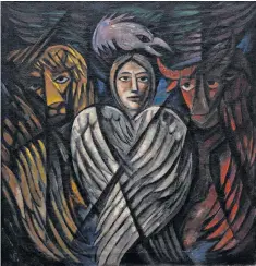 ??  ?? The Evangelist­s, attributed to Natalia Goncharova, at the MSK Russian Modernism show