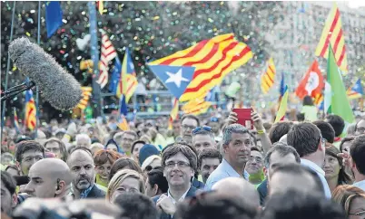  ?? Picture: Getty Images. ?? A demonstrat­ion in favour of the Catalonian independen­ce referendum.