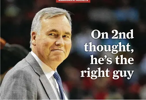  ?? Bob Levey / Getty Images ?? Coach Mike D’Antoni has molded the Rockets into a winning machine in his first year on the job, forging the third-best record in the NBA at 33-12.