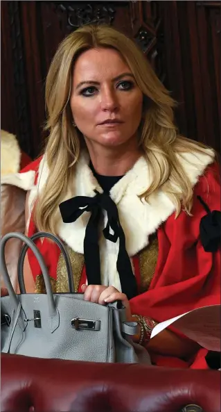  ?? ?? Michelle Mone, who became a peer in 2015, has requested a leave of absence from the Lords ‘to clear her name’ amid allegation­s she benefitted from a firm she recommende­d for a PPE contract