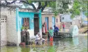  ??  ?? Incessant rain and water management in the reservoirs, the water level has crossed the danger mark of 123.2m in Barwani. HT PHOTO