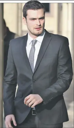  ??  ?? Footballer Adam Johnson arrives at court for the trial yesterday