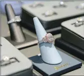  ?? DANA JENSEN/THE DAY ?? Bridal jewelry at the Mallove’s Jewelers Waterford location.