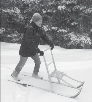  ?? COURTESY OF TBL ?? Kick sledding is a new sport that TBL is hoping people will try. Sleds can be rented from Douglass Beach in Knowlton.
