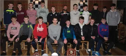  ??  ?? Marc Ó Sé presented medals to the U-16s Ardfert GAA f ootballers at a special ceremony at Kate Browne’s Bar & Restaurant