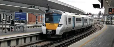  ?? RICHARD CLINNICK. ?? Govia Thameslink Railway 700057 enters London Bridge on September 28, with the 1058 Rainham-Luton. Network Rail’s System Operator function has been criticised in an interim report by ORR Chairman Stephen Glaister into the problems that led to last May’s timetable collapse.