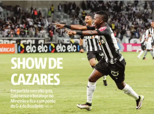  ?? | DOUG PATRICIO/BRAZIL PHOTO/FOLHAPRESS ?? Atlético supera time carioca por 5 a 3, conquista a quarta vitória consecutiv­a e sobe para sétimo lugar. Cazares marcou dois gols e foi o grande nome do jogo