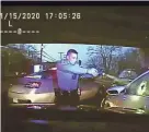  ?? CONNECTICU­T STATE POLICE VIA AP FILE ?? This Jan. 15, 2020, dashboard camera still shows Trooper Brian North after fatally shooting Mubarak Soulemane.