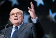  ?? THE ASSOCIATED PRESS ?? Rudy Giuliani, an attorney for President Donald Trump, speaks at the Iran Freedom Convention for Human Rights and democracy in Washington.