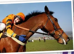  ??  ?? Below: Tom after landing the World Hurdle on the “wonderful” Thistlecra­ck