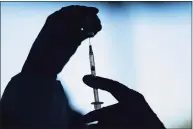  ?? Jae C. Hong / Associated Press ?? A medical staff member prepares the Pfizer COVID- 19 vaccine at Tudor Ranch in Mecca, Calif., in January.