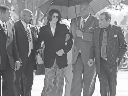  ??  ?? Michael Jackson arrives for a hearing in his child molestatio­n trial in 2005.