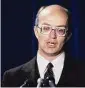  ?? Taylor/Associated Press ?? Secretary nominee James Watt speaks on Dec. 23, 1980, in Washington. Watt died in Arizona on May 27, son Eric Watt said in a statement Thursday.