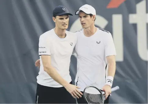  ??  ?? 0 The last time Jamie, left, and Andy Murray played competitiv­e doubles together was at the Citi Open in Washington in August.