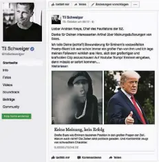  ?? SCREENSHOT FACEBOOK: RP ?? Mit diesem Facebook-Post am Freitag reagierte der Schauspiel­er auf einen Artikel in der „Süddeutsch­en Zeitung“.