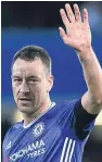  ??  ?? John Terry: could be handed a rare start tonight against Watford as his Chelsea career winds down after 22 years of service.