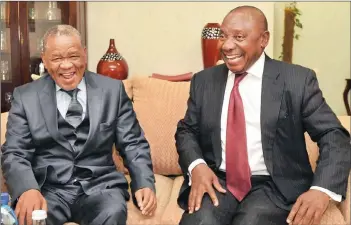  ?? PICTURE: SIYABULELA DUDA ?? AMICABLE: Deputy President Cyril Ramaphosa, right, in his capacity as the SADC facilitato­r, meets Lesotho Prime Minister Tom Thabane in Maseru earlier this year.