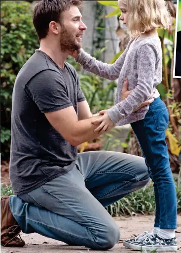  ??  ?? Plus points: Chris Evans and Mckenna Grace in Gifted. Inset: Brian Cox as Winston Churchill