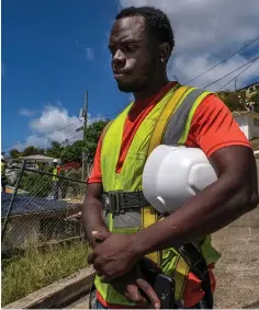  ??  ?? Russell Bryan, who arrived in St.Thomas last summer to take advantage of the reconstruc­tion effort, said he and his crew have not been paid in full for their work. Frustrated, he left the Virgin Islands on Mar 7. — Washington Post photos by Bonnie Jo Mount