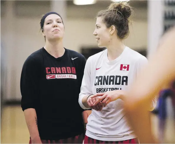  ?? GREG SOUTHAM ?? Katherine Plouffe, left, and sister Michelle are thrilled to be Team Canada teammates who are headed to the Rio Olympics.