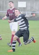  ??  ?? Consolatio­n Jay McKay came off the bench to score for The Glens