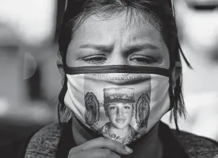  ?? Godofredo A. Vásquez / Staff file photo ?? Guadalupe Guillén cries when talking about her sister, Army Spc. Vanessa Guillén, before a march on what would have been her sister’s 21 birthday on Oct. 3, 2020, in Houston.