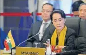  ?? REUTERS ?? Myanmar's state counsellor Aung San Suu Kyi at the Asean Summit in Manila on Monday.