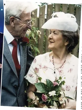  ??  ?? Besotted: Dorothy and Alec on their wedding day (right), and Derek Jacobi and Anne Reid in Last Tango In Halifax