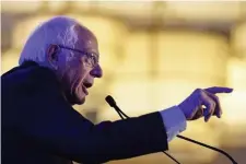  ?? GETTY IMAGES ?? OUT IN FRONT: Bernie Sanders speaks at the South Carolina Democratic Party’s ‘First in the South’ dinner last night in Charleston, S.C.