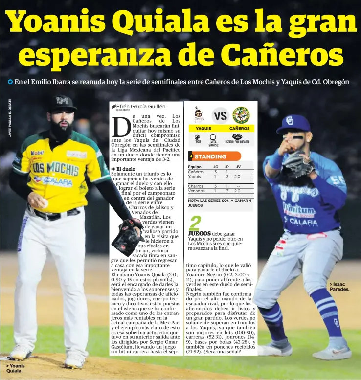  ??  ?? &gt; Yoanis Quiala. &gt; Isaac Paredes.