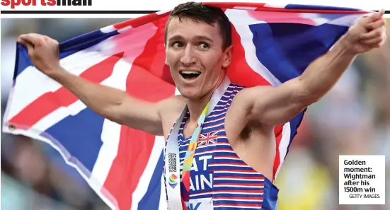  ?? GETTY IMAGES ?? Golden moment: Wightman after his 1500m win