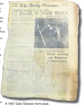  ??  ?? A 1957 Daily Gleaner front page.