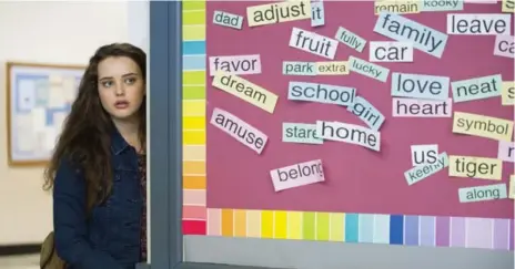  ?? BETH DUBBER/THE ASSOCIATED PRESS ?? Katherine Langford in a scene from the series, 13 Reasons Why, about a teenager who commits suicide. Its content has sparked concern among parents.