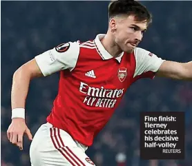  ?? REUTERS ?? Fine finish: Tierney celebrates his decisive half-volley