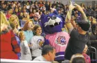  ?? Christian Abraham / Hearst Connecticu­t Media ?? Fans cheer during a hockey game at Webster Bank Arena in Bridgeport in October.