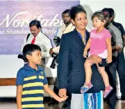  ?? ?? Susanthika with her son and daughter at an event