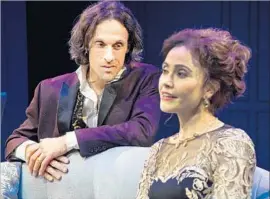  ?? Geoffrey Wade ?? “LES LIAISONS DANGEREUSE­S” features Henri Lubatti as Valmont and Reiko Aylesworth as the Marquis in the partner-cast production.