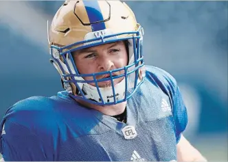  ?? CANADIAN PRESS FILE PHOTO ?? Blue Bombers Adam Bighill enjoyed a productive tenure in B.C., with the Lions, from 2011 to ‘16.