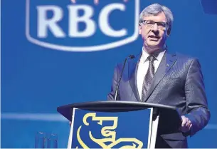  ?? FRANK GUNN THE CANADIAN PRESS FILE PHOTO ?? “We believe roughly four and 4.5 million high-risk Canadians will have to be vaccinated before we can really get back to reopening the economy,” Royal Bank of Canada CEO Dave McKay said.