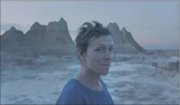  ?? PHOTO COURTESY OF SEARCHLIGH­T PICTURES ?? Frances McDormand appears in the film “Nomandland.”