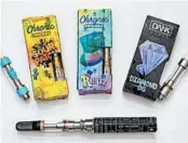  ?? MIKE WREN/NEW YORK STATE DEPARTMENT OF HEALTH ?? These products contain high levels of vitamin E acetate, which health officials say caused most vaping illness cases.