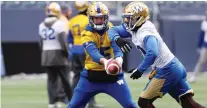  ?? KEVIN KING ?? Matt Nichols hopes to lead Nic Demski and the rest of the Blue Bombers to victory in the West Final Sunday in Calgary.
