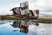  ?? ?? The Point Reyes shipwreck sits in shambles on the shores of Tomales Bay in Inverness.