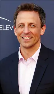  ?? PHOTO BY WILLY SANJUAN/INVISION/AP, FILE ?? Seth Meyers will host the 75th Golden Globe Awards on Sunday on NBC.