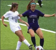  ?? (Arkansas Democrat-Gazette/Thomas Metthe) ?? Caroline Bertalotto (right) will represent Fayettevil­le in the Arkansas Coaches Associatio­n High School All-Star girls soccer game Friday at the University of Central Arkansas in Conway.